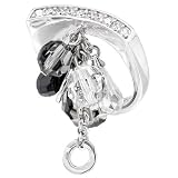 Black & White CZ Sterling Silver Ring Sizes: 5-9