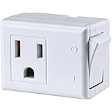Leviton 1470-W 15 Amp 125V AC 3-Wire Grounded Switch Tap with On/Off Button, White