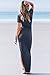 Oyanus Womens Sexy Deep V Neck Solid Color Long Sleeve Side Split Bodycon Dress