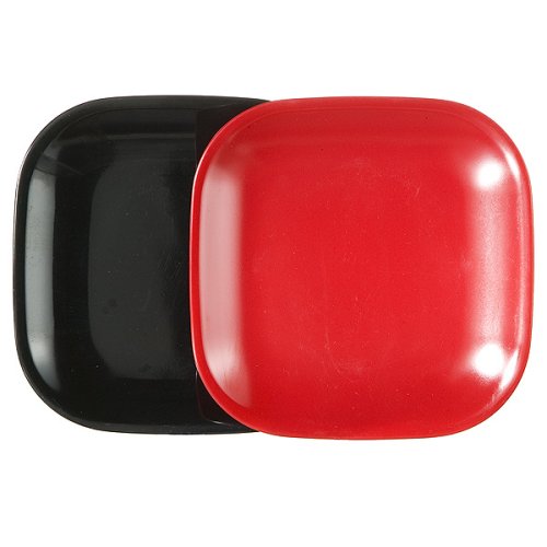 12-pc. Melamine Appetizer Plate Set - Red  Black by Inno-Art Corp.