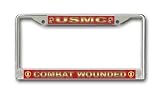 US Marine Corps Combat Wounded Purple Heart License Plate Frame