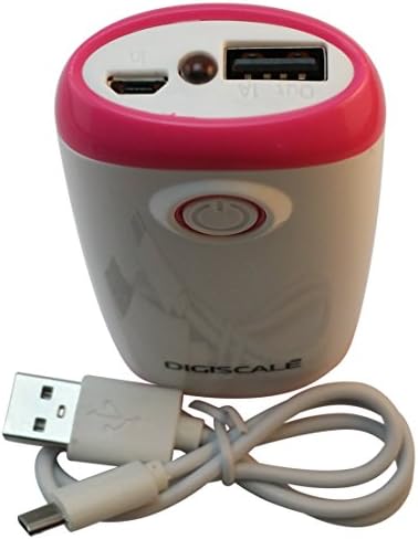 Digiscale Portable 5000 mAh Micro USB External Backup Battery with Built-In LCD Flashlight - Power Bank External Battery Charger Powered Backup Pack with Fast Charging Technology Samsung Galaxy S6 Edge + and USB Powered Compatible Cellphones - Pink