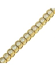 Ladies Half Bezel Set Round Diamond Tennis Bracelet, Diamond 10.00cttw