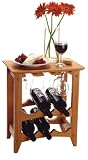 Winsome Wood Wine 6-Bottle Rack and Glass Holder, Honey