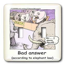 Londons Times Funny Society Cartoons - Bad Elephant Witness - Light Switch Covers - double toggle switch
