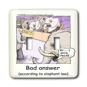 Londons Times Funny Society Cartoons - Bad Elephant Witness - Light Switch Covers - double toggle switch