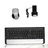 Blaze Wireless Multimedia USB Keyboard and Mouse with Charging Dock BL-6400 - Black and Silver