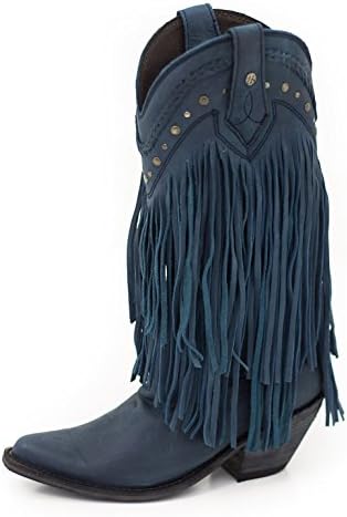 Liberty Black Boots LB71124 Vegas Russian Blue Fringe Boots (8)