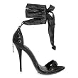 Penthouse Women's PH459-SABRINA, 4.5" Unit with 1/2" Platform, Corset-Back Satin Sandal.