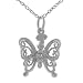 High Polished Sterling Silver Movable Butterfly Pendant
