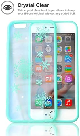 iPhone 6 Protective Case, SFACE Sturdy Crystal Clear PC Layer + Flexible TPU Frame for iPhone 6 4.7-in, Anti-Scratches and Shockproof Protection - Cyan Blue Color, Snowflake Design - 18 Months Warranty