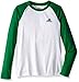 adidas Boys' Big Boys' Climalite Ls Tee-White / Green