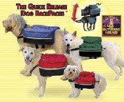 MEDIUM - BLUE - Outward Hound Quick-Release Dog Backpack