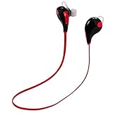 Reiko Bluetooth Headset for iPhone/iPad/iPod/Mp3 Player - Retail Packaging - Red & Black