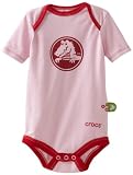 Crocs Unisex-baby Newborn Girls Newborn Short Sleeve Onesie, Pink Lady/True Red, 9 Months