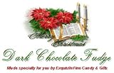 Fancy Merry Christmas Dark Chocolate Fudge