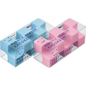【クリックで詳細表示】KOKUYO ケシ-U750-3 消しゴム[カドケシプチ]鉛筆用ピンク・ブルー2色セット