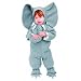 Elefantkost�m Kost�m Elefant Elefantenkost�m f�r Kinder Kinderkost�m Grau Tier Graues Tierkost�m Gr. 98 - 104