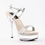 5 1/2 Inch Women's Sexy Shoes Stiletto Heel Platform Sandal Silver Clear