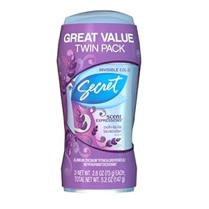 Secret Scent Expressions Ooh-La-La Lavender Scent Invisible Solid Antiperspirant & Deodorant 5.2 Oz Twin Pack