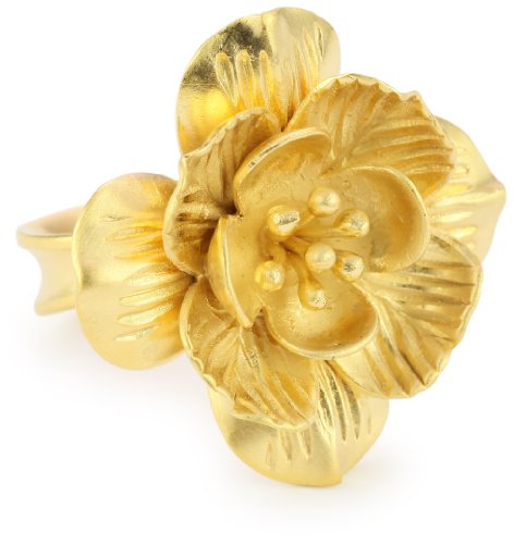 Satya Jewelry Gold Vermeil Heart of the Lotus Ring, Size 7