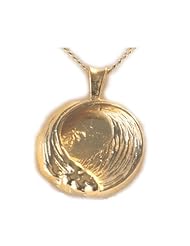 Unique inside the barrel Strickly Boarding 14K yellow gold Paradise Pendant