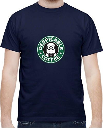 Despicable Me Minion Coffee Starbucks Men T Shirt Navy Medium