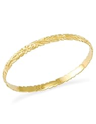 Plumeria Scroll 6mm Bracelet in 14K Yellow Gold - Size 8