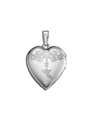 Sterling Silver "Sweetheart" Valentines Day Heart Locket 3/4 inch x 3/4 inch
