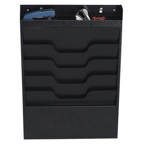 Wholesale CASE of 5 - Buddy Task File Organizer-File Organizer, 4 Pockets, Top Section for Supplies, Black