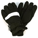 Girl Age 7-11 Winter Thinsulate 3M Waterproof Velcro Ski Snow Grip Gloves Black