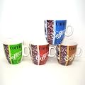 AXENTIA - Kaffeebecher Kaffeedesign, runde Form, Porzellan 4 Farben sortiert