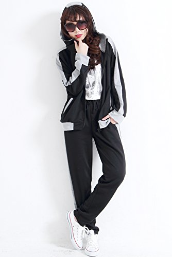 (Goldjapan)ゴールドジャパン 大きいサイズ レディース 上下セット バイカラー ジャージ セットアップ セット 2点セット アンサンブル ショートパンツ ロゴTシャツ ウエストゴム ウエストリブ スポーツウエア スポーツ ナイトウエア ルームウェア パジャマ 伸縮性 伸びる 足長 美脚 カジュアル ヨガウェア ヨガウエア ヨガパンツ ダンス フィットネス　gold092