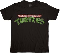 Teenage Mutant Ninja Turtles Distressed Logo T-Shirt Tee Black