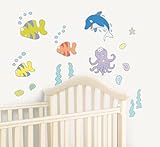 FunToSee Undersea Adventure Mini Wall Art Decals, Octopus