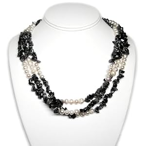 HinsonGayle Triple Strand Pearl and Hemalyke Torsade Necklace