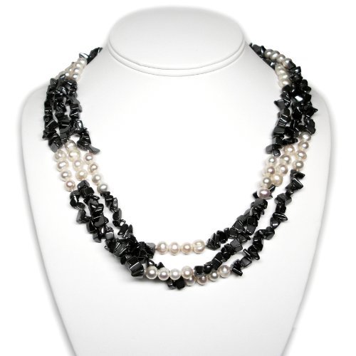 HinsonGayle Triple Strand Cultured Pearl and Hemalyke Torsade Necklace