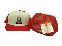 Arizona Wildcats NCAA White and Red Adult Adjustable Trucker Hat / Cap