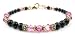 October Pink Tourmaline Gold Filled Swarovski Crystal Beaded Black Pearl Bracelets