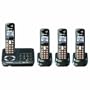 Panasonic Dect 6.0 Black Metallic Cordless Phone with Answering Machine (KX-TG6444T)