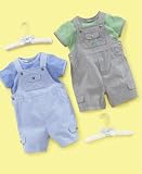 First Impressions Baby Boy Tricycle Club Gingham Overalls Set