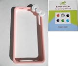 Baby Pink / Light Pink Super Duty Bumper Frame Skin Case Cover With Kitty Style Bow For iPhone 4S or iPhone 4 (Fits All Carriers: AT&T, Verizon, Sprint), (Boundle: 6pcs. In-One Home Button Stickers Compatible With Any iPhone/iPad/iTouch)