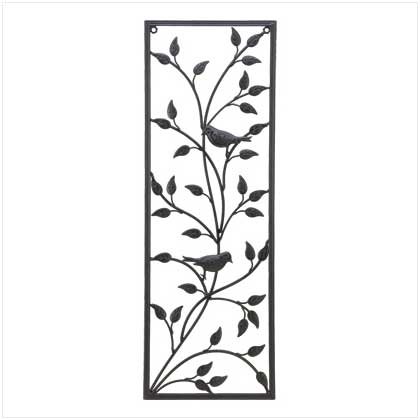 SONGBIRD DECORATIVE METAL WALL ART DECOR PANEL FLORAL