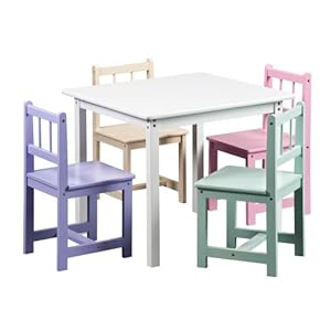 Pastel Table with 4 Chairs