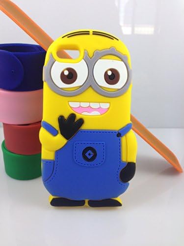 Case Mama Despicable Me Yellow Minions 3D Soft Silicone Case Defender Cover (iPhone5 5s Two Eyes)