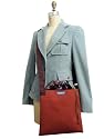 V2SL SUN Terra Cotta 2008 version Plum Wine of Vela TESAGE tote bags, Style 2, Sunbrella, Shoulder bags with Drawstring Closure Top,