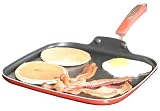 Hamilton Beach 92319 Aluminum Nonstick Signature 11 Inch Square Griddle, Red