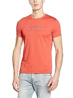 Pepe Jeans London Camiseta Manga Corta New Eggo Crew Slim Fit (Coral)