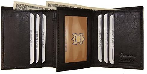 Improving Lifestyles® Leather Mens Wallet Black Trifold Croco Emboss FREE Organza Gift Bag SUN1221CRBK