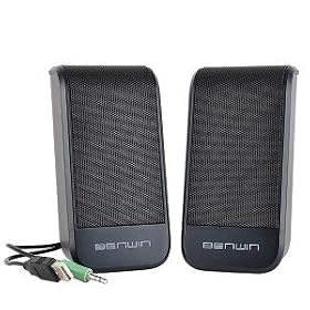 Benwin Luke 2.0 2-Piece USB Powered Multimedia Speaker Set (Black) by Benwin